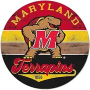 KH Sports Fan Multi Maryland Terrapins 20"x20" Retro Circle Color Sign, One Size