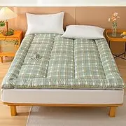 Japanese Futon Floor Mattress Full Portable Foldable Sleeping Tatami Mattress Mat Bed Mattress Topper Thick Roll up Mattress Dormitory Guest Room(Yellow,120x200cm/47x79inch)