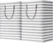 2-Pack Large Waterproof Laundry Basket, Collapsible Hamper, 75L, Grey