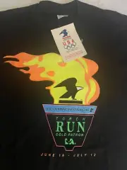 Black Shirt/US Olympic festival 1991/torch run gold patron/new With Tags! Rare!