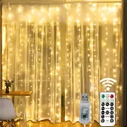 Window Curtain String Lights, 300 LED 8 Lighting Modes Fairy Copp