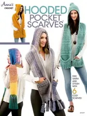 Crochet Pattern Book HOODED POCKET SCARVES ~ 6 Stylish Designs for All Ages