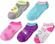 [SPACE JAM] Kids 5 Pack No Show Socks, White Multi, 6-8.5