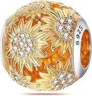 [NUJIFFY] 925 Sterling Silver Charms Bead for Bracelets & Necklaces, Clover Sunflower Bee Honeycomb Pendant, Mobius Strip U-Shaped Ladybug Bead Charm, Cool Graduation Gifts Jewelry for Women Girls