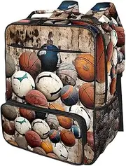 VTGHDEEQ Travel Backpack,Small Backpack,Carry on Backpack,Basketball Football Baseball,Backpack, U7at2gacjxcm, 14.4x11.6x5.7 in