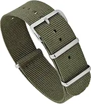 [Vintage Time Watches] | NATO Style Olive Watch Strap Band Military Army Stainless Steel Nylon Bracelet | 18mm 20mm 22mm 24mm
