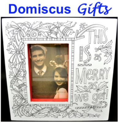 11" New! CHRISTMAS Picture Frame HOLIDAY Coloring Art 4 X 6 Primitives by Kathy