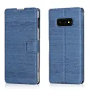 For Galaxy S10e Ultra-thin Tree Texture Horizontal Flip TPU + PU Leather Case, with Card Slots & Holder & Lanyard(Blue)