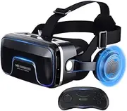 2022 Newest Virtual Reality Headset, VR Headset with Controller and Headset for Kids Adult Play 3D Game Movies (5.5 to 7.2 Inches), Universal VR Glasses Set for iPhone Samsung and Android Phone