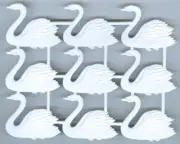 Scrap Diecut German Dresden White Paper Swans Victorian Crafts