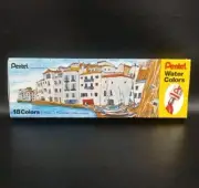 Vtg Pentel PAW-18 Water Colors 18 Tubes ARTIST PAINT Sealed NOS (2 Florescent)