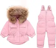 [Jueshanzj] Baby Girls Snowsuit Down Jacket Ski Bib Outfit Sets