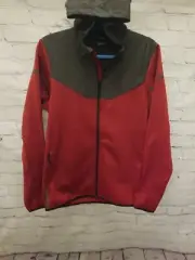 Peak Velocity Adult Small Performance Full Zip Outdoor Jacket Gray/Red Brand NEW