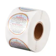 1.5" Candle Warning Labels Jar Container Stickers Roll Silver 500 Pieces