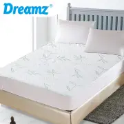 DreamZ Waterproof Breathable Double Fitted Mattress Protector Cover
