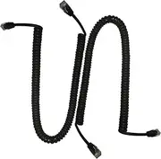 Telephone Cords, 2 Pack 6P6C Anti-Tangle Telephone Wires, RJ12 Male to Male Coiled Cable for Landline Phones (Black)