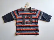 NWT Boys Pumpkin Patch Block Stripe Long Double Sleeve Top Size 6 - 12 Months