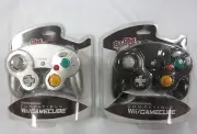 Old Skool Silver & Black Wired Dual Analog Controller Set for Game Cube and Wii
