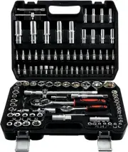 Mechanics Tools Kit and Socket Set, 108-Piece Socket Wrench Set, 1/4" & 1/2" Dri