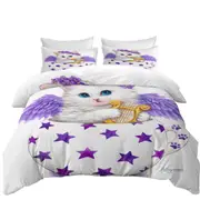 Cat Art Drawings the Cup Kitty Harp Angel Quilt Cover