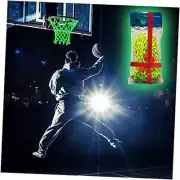 Glow in The Dark Basketball Net - Solar Lighted Glowing Basketball Goal Hoop -