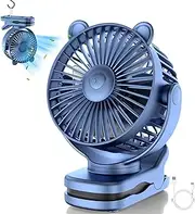 JiaoZoum Cat Ears Portable Clip on Fan, 3 Speeds Battery Operated Fan with 720°Rotate, Strong Airflow, Mini USB Desk Fan for Office Home Car Tent Stroller