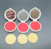 VINTAGE MAX FACTOR MID CENTURY COMPACT CAKE ROUGE BLUSH BLUE ROSE CLEAR RED #2