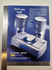 2002 Sharper Image CD AM FM PRINT AD Horizontal Digital Bookshelf Stereo Maxim