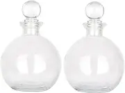 Magic Season Decorative Glass Bottles - 260 ml Potion Bottles (2 Sets w/Glass Stoppers)