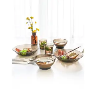 duralex多萊斯法國進口鋼化玻璃家用現代簡約碗盤杯雙人6件套餐具