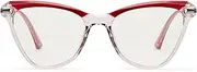Cyxus Cat Eye Blue Light Blocking Glasses for Women Men Tr90 Frame Anti Eye Strain UV400 Protection Computer Glasses 8189