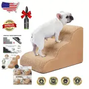 Durable 3-Step Pet Stairs - Ideal for Small Dogs & Cats with Gift Lint Roller