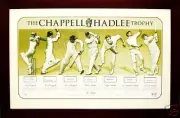 CHAPPELL HADLEE TROPHY SIGNED BY 7 FRAMED LIMITED EDITION OFFICIAL PRINT BRADMAN