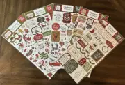 Echo Park Chipboard Accents/Phrases Santa Snowman Plaid Themed (set of 5)