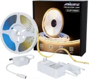 COB LED Strip Light 32.8Ft/10M,Cri 90+ Warm White 3000K High Lumen Dimmable Supe