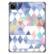 iPad Pro 11-inch (3rd/4th gen) iPad Impact Case Abstract Blue Lilac Pink White Watercolor Argyle Triangles