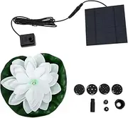 1 Set Lotus Leaf Fountain Water Ponds Garden Outdoor Feature Solar Floating Pool Lights Solar Power Fountain Outdoor Pool Decoration Landscape Sprinkler Fountains Plant Abs White