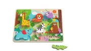 Tooky Toy Animal Chunky Wooden Puzzle - Toddler Educational Wooden Puzzle