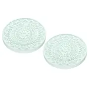 2Pcs 4 Inch Absorbent Diatomaceous Coaster for Indoor, Green