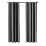 Grey Bedroom Window Curtains Pair of Eyelet Blackout Draperies 2x