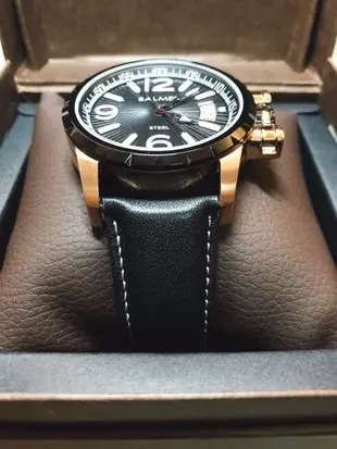 【小川堂】7956 BALMER 瑞士 賓馬 放射光感真皮腕錶 特殊設計 經典款 男錶