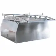 Renegade RIFAC1800TR-3WT - 1800mm 3 Door 3PLS Flat 2.5mm Aluminium Ute Canopy With 2400mm Trade Rack