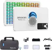 amaran Pano 60c Kit 60W RGBWW Full-Color Panel Light with 22,220 Lux @ 0.5m, USB‑C PD Powered, Includes Softbox, Grid, Diffuser, Carrying Case for Photography & Video - White