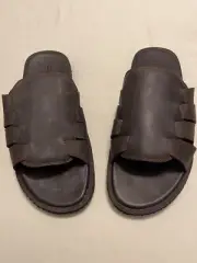Tommy Bahama Mens Leather Hemet Slide Sandals Sz 8 D Brown