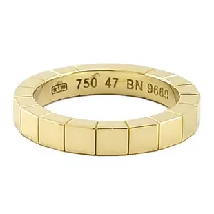 九五成新展示品！Cartier 18K金-Raniere 刻紋環形戒指47號