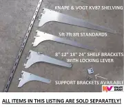Knape Vogt Wall Shelf Slotted Standards & Brackets HEAVY DUTY! Adjustable Kit ES