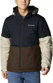 Columbia Men's Point Park Insulated Jacket, Black/Cordovan/Ancient Fossil, Large