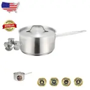 Durable 6 Quart Stainless Steel Saucepan with Riveted Handle & Lid Included