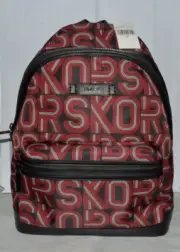 Michael Kors KENT Graphic Logo Backpack Basic Men's Dark Red Black NWT