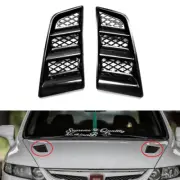 2pcs Universal ABS Car Hood Vents RR Type Bonnet Scoop Air Flow Vent Cover Black